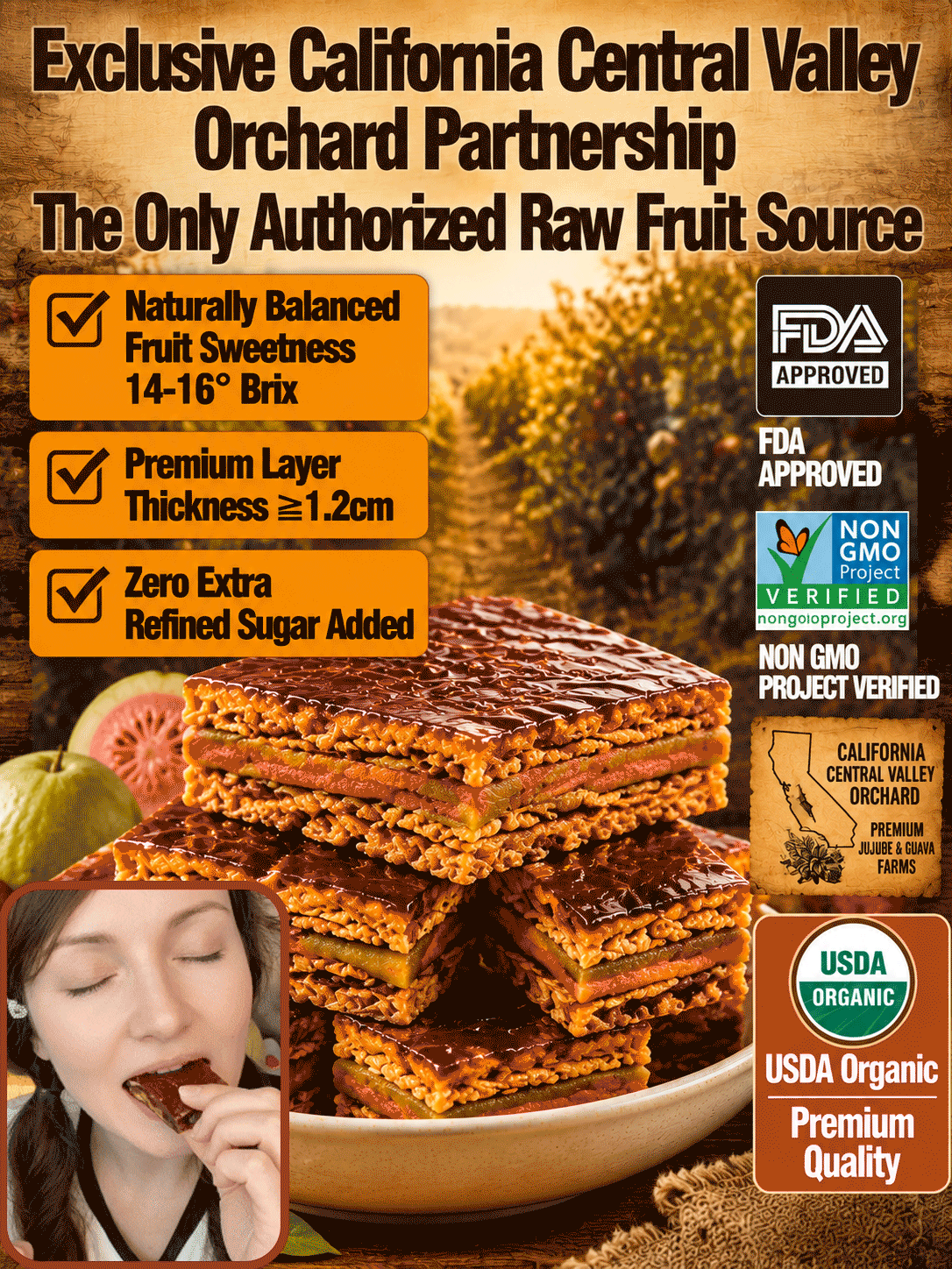 🔴Sweet & Sour Jujube Guava Sandwich Snacks  Soft Chewy Natural Dried Fruit Treat-9YOE9