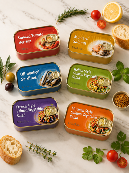 Premium Canned Seafood Variety Pack – Salmon, Sardines & Smoked Herring Gourmet Fish Combo