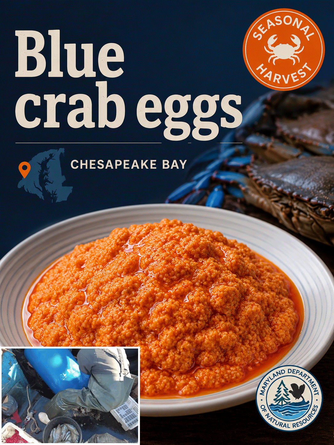 Maryland-Chesapeake Bay blue crab eggs
