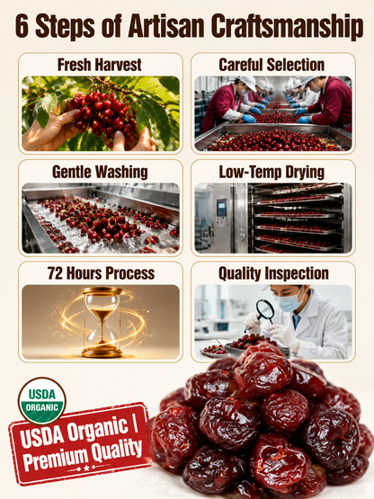 🍒Dried Sour Cherry Snacks, Natural Pitted Fruit Treats-9YOE9