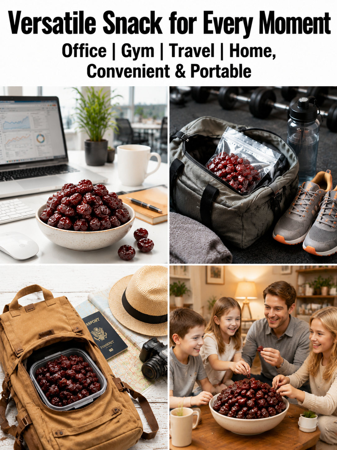 🍒Dried Sour Cherry Snacks, Natural Pitted Fruit Treats-9YOE9